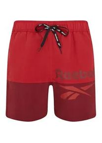 Badeshorts Reebok "Rory", Herren, Gr. S, N-Gr, rot (rot, burghund), Web, Polyester, unifarben, Badehosen Badeshorts, mit Kordelzug und elastischem Bund, mit Logo, schnell trocknend