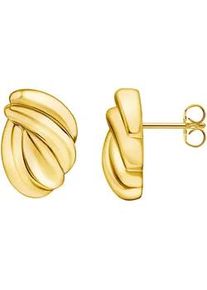 Paar Ohrstecker Thomas Sabo "Organische Formen Ohrstecker gedreht", gold (gelbgoldfarben), Ohrringe, Damen, Silber 925 (recycelt)