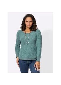 Strickpullover Casual Looks "Pullover", Damen, Gr. 42, gr&uuml;n (jade), 65% Polyester, 35% Baumwolle, unifarben, Pullover Strickpullover