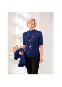 Classic Dog Kurzarmpullover CLASSIC "Pullover", Damen, Gr. 52, blau (royalblau), 50% Modal, 30% Polyamid, 20% Polyester, unifarben, Pullover