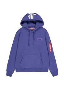 Hoodie Alpha Industries "Backprint Hoodie ", Herren, Gr. S, lila (night lila), Obermaterial: 80% Baumwolle, 20% Polyester, regular fit, Sweatshirts Hoodie