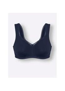 B&uuml;gelloser BH SuSa, Damen, Gr. 90, Cup C, blau (marine), 83% Baumwolle, 10% Polyamid, 7% Elasthan, BHs