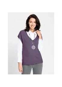 Pullunder Inspirationen "Pullunder", Damen, Gr. 54, lila (feige), 50% Viskose, 25% Polyester, 25% Polyamid, unifarben, Pullover Pullunder