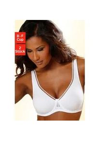 Minimizer-BH Petite Fleur, Damen, Gr. 100, Cup F, gr&uuml;n (mint, wei&szlig;), Jersey, Obermaterial: 95% Baumwolle, 5% Elasthan, Basic, BHs Minimizer-BH, aus Baumwolle mit nahtlosen Cups, Basic Dessous