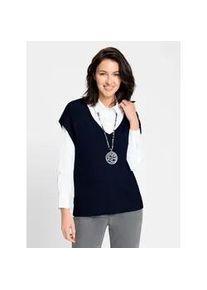 Pullunder Inspirationen "Pullunder", Damen, Gr. 36, blau (marine), 50% Viskose, 25% Polyester, 25% Polyamid, unifarben, Pullover Pullunder