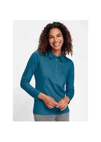 Poloshirt Casual Looks "Poloshirt", Damen, Gr. 52, blau (topas), 95% Baumwolle, 5% Elasthan, unifarben, Shirts