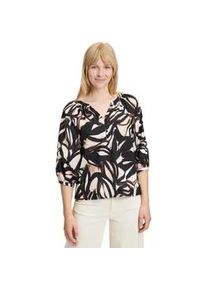 BETTY & CO Schlupfbluse BETTY & CO "Damen mit Print", Damen, Gr. 42, schwarz (schwarz, nature), Obermaterial: 100% Baumwolle, figurumspielend normal, Rundhals, Blusen Schlupfbluse