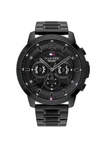 Multifunktionsuhr Tommy Hilfiger "LUCA", schwarz, Armbanduhren, Herren, Quarzuhr, Armbanduhr, Herrenuhr, Datum, Edelstahlarmband