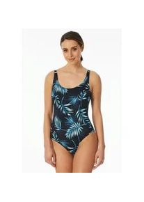 Badeanzug Schiesser "Aqua", Damen, Gr. 40, N-Gr, bunt (914, multicolor 3), Obermaterial: 82% Polyamid, 18% Elasthan, gemustert, Badeanz&uuml;ge Badeanzug, mit Palmenblattmuster, sportive Passform