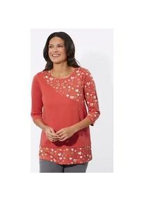 Longshirt Classic Basics "Longshirt", Damen, Gr. 56, bunt (terra, camel, bedruckt), 100% Baumwolle, bedruckt, gemustert, mehrfarbig, Rundhals, Shirts Longshirt