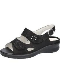 Waldl&auml;ufer Sandale WALDL&Auml;UFER "MERLE", Damen, Gr. 5, silber (schwarz, silberfarben), Nubukleder, Basic, Schuhe Sandale, Sommerschuh, Komforschuh, Bequemschuh mit Klettverschl&uuml;sse, M-Weite