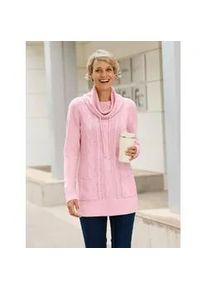 Longpullover Classic Basics "Longpullover", Damen, Gr. 44, lila (hortensie), 100% Polyacryl, gemustert, unifarben, Pullover Longpullover