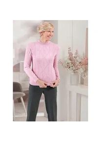 Classic Dog Stehkragenpullover CLASSIC "Pullover", Damen, Gr. 54, lila (mauve, meliert), 45% Viskose, 35% Polyamid, 20% Polyester, meliert, Pullover Stehkragenpullover