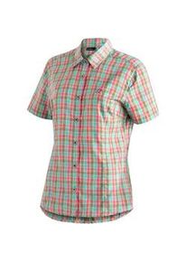 Funktionsbluse Maier Sports "Philina", Damen, Gr. 40, bunt, 85% Polyester, 15% Viskose, Blusen, Karierte Kurzarm-Bluse f&uuml;r Wandern, Reisen und Freizeit