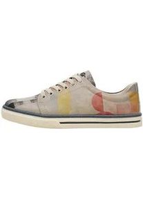 Sneaker DOGO "Classic Schn&uuml;rsneaker Geometric Shapes Damen Sneaker", Damen, Gr. 38, Normalschaft, grau, Lederimitat, Schuhe Sneaker, Handgefertigt