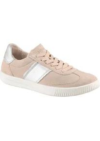 Sneaker Legero "SILENCE", Damen, Gr. 37, silber (tasso (beige), silberfarben), Glattleder, Veloursleder, Schuhe Sneaker, Retro Sneaker, Schn&uuml;rschuh mit zus&auml;tzlichem Innenrei&szlig;verschluss