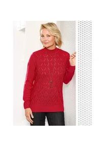Stehkragenpullover Classic Basics "Stehkragen-Pullover", Damen, Gr. 50, rot, 100% Polyacryl, unifarben, Pullover Stehkragenpullover