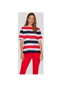 Print-Shirt Rabe "T-Shirt", Damen, Gr. 38, rot, 76%Baumwolle, 16%Polyester, 8%Elastan, geringelt, gerade, Shirts