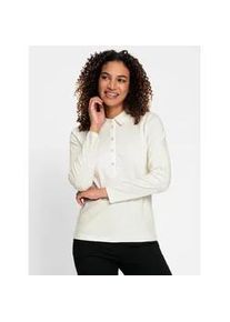 Poloshirt Casual Looks "Poloshirt", Damen, Gr. 44, beige (ecru), 95% Baumwolle, 5% Elasthan, unifarben, Shirts