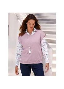 Pullunder Inspirationen "Pullunder", Damen, Gr. 54, lila (mauve, meliert), 100% Baumwolle, gemustert, meliert, unifarben, Pullover Pullunder