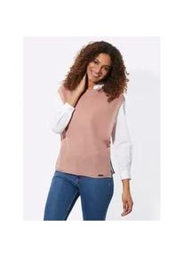 Pullunder Casual Looks "Kapuzen-Pullunder", Damen, Gr. 52, beige (puder), 50% Baumwolle, 50% Polyacryl, unifarben, Pullover Pullunder