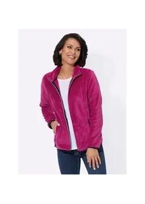 Fleecejacke Casual Looks, Damen, Gr. 46, pink (magenta), 100% Polyester, unifarben, Jacken Fleecejacke