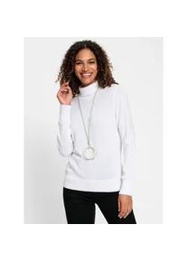 Rollkragenpullover Casual Looks "Pullover", Damen, Gr. 40, beige (ecru), 100% Baumwolle, Pullover Rollkragenpullover