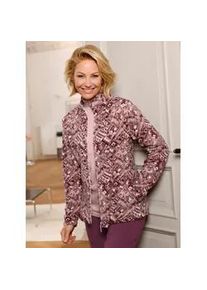 Fleecejacke Classic Basics, Damen, Gr. 44, schlamm, burgund, bedruckt, 100% Polyester, gemustert, mehrfarbig, Jacken Fleecejacke