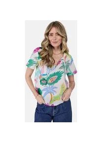 LIEBLINGSST&Uuml;CK Schlupfbluse LIEBLINGSST&Uuml;CK, Damen, Gr. 40, bunt (mehrfarbig), Obermaterial: 100% Baumwolle, bedruckt, gemustert, mehrfarbig, figurumspielend taillenbedeckt, Rundhals, Blusen Schlupfbluse, mit Tropicalprint