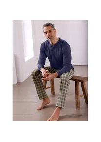 Langarmshirt "Schlafanzug-Shirt", Damen, Gr. 52/54, blau (marine), 100% Baumwolle, unifarben, Shirts Langarmshirt