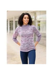 Stehkragenpullover Classic Basics "Stehkragen-Pullover", Damen, Gr. 56, rot (rot, ecru, meliert), 100% Polyacryl, gemustert, mehrfarbig, meliert, Pullover Stehkragenpullover