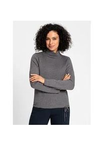 Strickpullover Inspirationen "Pullover", Damen, Gr. 54, grau (anthrazit, meliert), 50% Viskose, 25% Polyester, 25% Polyamid, unifarben, Pullover Strickpullover