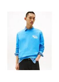 Tommy Hilfiger Sweatshirt TOMMY JEANS "TJM REG STACK CREW EXT", Herren, Gr. M, blau (copenhagen blau), Sweatware, Obermaterial: 100% Baumwolle, regular fit normal, Rundhals, eingesetzt B&uuml;ndchen, Sweatshirts Sweatshirt, Mit Rundhalsausschnitt