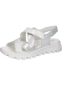 Waldl&auml;ufer Plateausandale WALDL&Auml;UFER "H-NELE", Damen, Gr. 6 (39), silber (silberfarben), Nappaleder, metallic, Schuhe, Sommerschuh, Sandalette, Bequemschuh in Komfortweite H (= sehr weit)