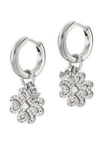 Paar Creolen Emporio Armani "Schmuck Geschenk Silber 925 Ohrringe Kleeblatt", silber (silberfarben, kristallwei&szlig;, kristallwei&szlig;), Ohrringe, Damen, 12mm, Silber 925 (Sterlingsilber), mit Zirkonia (synth.) - Einh&auml;nger abnehmbar