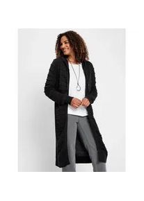 Longstrickjacke Casual Looks, Damen, Gr. 44, schwarz, 50% Baumwolle, 50% Polyacryl, unifarben, Strickjacken Longstrickjacke