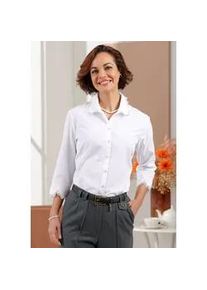 Classic Dog Hemdbluse CLASSIC, Damen, Gr. 50, beige (ecru), 65% Polyester, 35% Baumwolle, unifarben, Blusen Hemdbluse