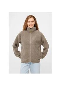 Fleecejacke Derbe "Kuschelby", Damen, Gr. 40, beige (cobblestone), Obermaterial: 100% Polyester, relaxed fit, Raglan&auml;rmel normaler Saum, Jacken Fleecejacke, Kuschelige Fleece Jacke