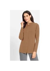 Stehkragenpullover Inspirationen "Stehkragen-Pullover", Damen, Gr. 46, braun (camel), 70% Viskose, 30% Polyamid, unifarben, Pullover Stehkragenpullover