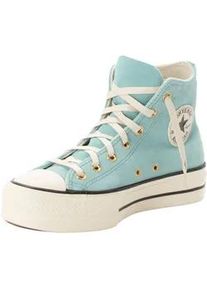 Sneaker Converse "CHUCK TAYLOR ALL STAR LIFT PLATFORM SUEDE", Damen, Gr. 37, beige (vernal pool, natural ivory), Leder, Schuhe Sneaker