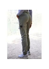 Trekkinghose Vivance ACTIVE "Cargo Jeans Optik", Damen, Gr. 42, N-Gr, gr&uuml;n (khaki), Obermaterial: 98% Baumwolle, 2% Elasthan, unifarben, Hosen Trekkinghose, Baumwollmix mit Cargo Taschen