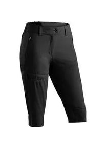 Outdoorhose Maier Sports "Lulaka Capri Loop", Damen, Gr. 44, Normalgr&ouml;&szlig;en, schwarz, 100% Polyester, Hosen Outdoorhose, Damen Wanderhose, elastische Funktionshose mit 3 Taschen, Regular Fit