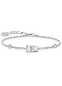 Armband Thomas Sabo "Thomas Sabo x HARIBO: Armband mit Goldb&auml;r" Gr. 19, silber (silberfarben, kristallwei&szlig;, kristallwei&szlig;), Armb&auml;nder, Damen, 19, Silber 925 (recycelt), Armband, mit Zirkonia (synth.)