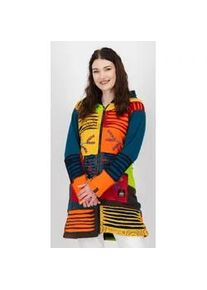 Fleecejacke DEPROC ACTIVE "Patchwork NUNAVUT LONG WMN", Damen, Gr. 46 (L), bunt (multicolor), 100% Baumwolle, Jacken Fleecejacke, auch in Gro&szlig;en Gr&ouml;&szlig;en erh&auml;ltlich