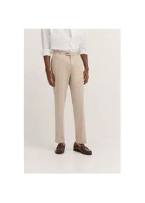 Anzughose Bugatti, Herren, Gr. 52, Normalgr&ouml;&szlig;en, beige (30, beige), 66% Polyester, 21% Viskose, 10% Polyamid, 3% Elasthan, unifarben, gerade, unten schmal, Hosen Anzughose, mit Stretch & B&uuml;gelfalte