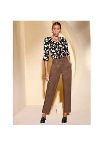 CR&Eacute;ATION L Schlupfbluse CREATION L, Damen, Gr. 38, bunt (schwarz, cognac, bedruckt), 100% Viskose, gemustert, Rundhals, Blusen Schlupfbluse