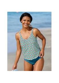 Tankini-Top feel good, Damen, Gr. 40, Cup B, t&uuml;rkis, violett, bedruckt, Elasthan, Polyamid, Bikini-Oberteile