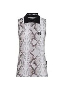 Poloshirt Plein Sport "Python", Damen, Gr. S, 10, grau, Obermaterial: 100% Baumwolle, Shirts