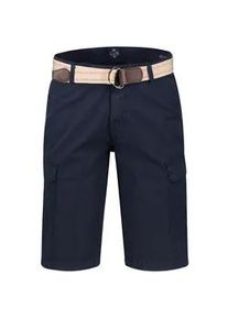 Bermudas Lerros "Cargo-Bermuda mit G&uuml;rtel", Herren, Gr. 32, blau (classic navy), 100% Baumwolle, Hosen Bermudas
