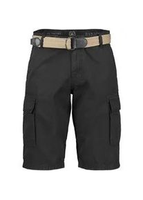 Bermudas Lerros "Cargobermuda inklusive G&uuml;rtel", Herren, Gr. 33, grau (schwarz graphite), 100% Baumwolle, Hosen Bermudas